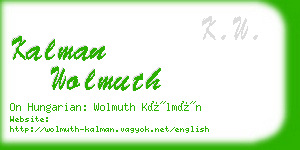 kalman wolmuth business card